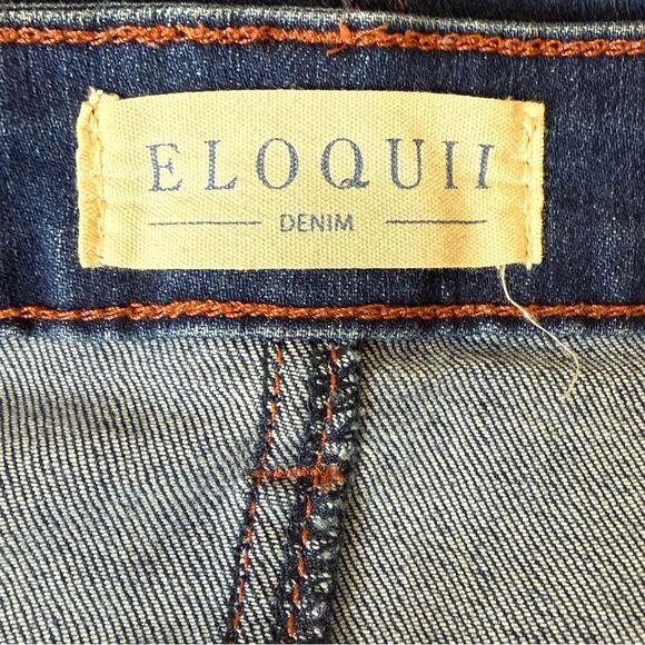 ELOQUII Gena Fit Peach Lift Button Fly Jeans, Size 22 Dark Wash - Picture 7 of 15